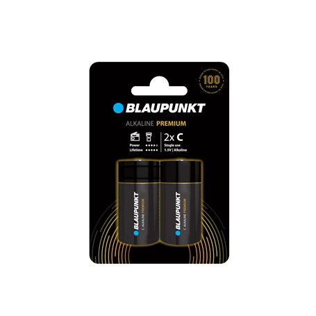 Blaupunkt Lot de 2 Piles alcalines LR14/C de qualité supérieure sous Blister