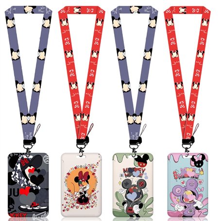4pcs Mouse Porte Badge avec Cordon