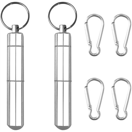 Lot de 2 porte-cure-dents en aluminium avec 4 porte-clés