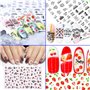 Qpout 1200 + Designs Assortiment Ongles Stickers Autocollants, Fleur Animal Fruit Sirène 3D Nail Art Autocollants Autocollants O