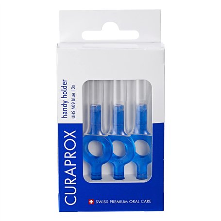 Ensemble De Porte-brosses Interdentaires Curaprox Uhs 409 – Supports Bleus Pratiques pour Brossettes CPS | Pack Trio (3 Pièces)