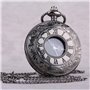 Brrnoo Montre de Poche à Quartz en Acier Vintage, Pendentif de Collier de Montre de Poche en Alliage Analogique à Quartz Classiq