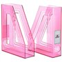 Acrimet Porte-Revues, Support Durable, Organisateur pour Dossiers pour Bureau (Plastique) (Couleur Rose Transparent) (Lot de 2)