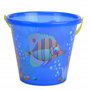 Simba 107106525 - Seau à Sable Transparent - Un Seul Article - Motifs Poissons - Hauteur 17 cm - Diamètre 20 cm - Bac à Sable