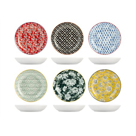 H&h set 6 piatti fondi colourful assortiti cm21