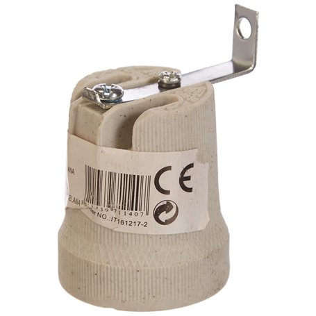 Electraline 71140 Douille E27 Porcelaine + Support en Equerre