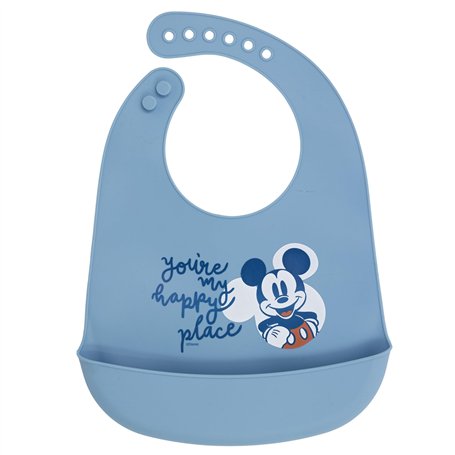 Bavoir en silicone Mickey Mouse plein de sourires