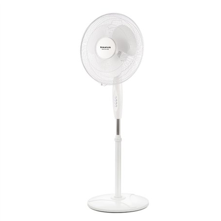 Taurus Greco 16CR Pure Ventilateur sur Pied 45W Oscillation Inclinaison Manuelle 3 Pales de 40cm 3 Vitesses Hauteur Réglable Fon