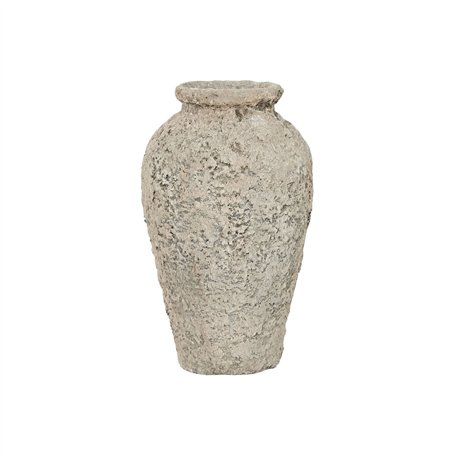 Vase Home ESPRIT Gris Terre cuite 25 x 25 x 50 cm