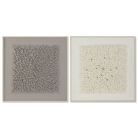 Cadre Home ESPRIT Beige Gris Abstrait Moderne 100 x 3