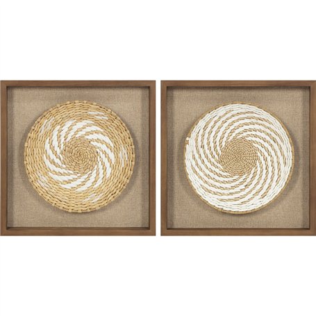 Cadre Home ESPRIT Blanc Beige Boho 35 x 3