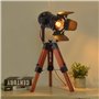 B·LED BARCELONA LED BarcelonaLED Lampe de table de cinéma ajustable vintage - Nautique Noir Style rétro Trepied Projecteurs trép