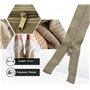 DOJA Barcelona | Fermeture Eclair 70 cm Beige | Pack 10 Fermeture Eclair Séparable #5 | Curseur Automatique | Dent Plastique | Z