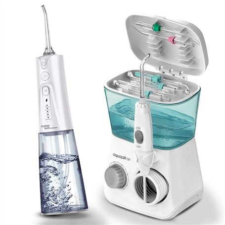 Achat intelligent : Aquapik® 100 hydropulseurs de table + Aquapik® Plus en un pack | Économisez et prenez soin de votre santé bu