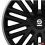 Sparco Enjoliveurs Bergamo - 16-pouces - Noir/Gris - Set de 4 pièces