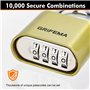 GRIFEMA GA1007, Cadenas Code 4 Chiffres - Cadenas de Sécurité Résistant Aux Intempéries, Cadenas à Combinaison pour Casier, Vali