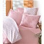 Parure de lit - 1 housse de couette 220 x 240 cm + 2 taies d'oreiller 60 x 60 cm - 100% coton ranforcé - Rose