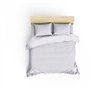 Parure de lit - 1 housse de couette 220 x 240 cm + 2 taies d'oreiller 60 x 60 cm - Satiné 100% coton - Blanc