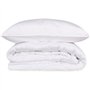 Parure de lit - 1 housse de couette 220 x 240 cm + 2 taies d'oreiller 60 x 60 cm - Satiné 100% coton - Blanc