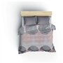 Parure de lit - 1 housse de couette 220 x 240 cm + 2 taies d'oreiller 60 x 60 cm - 100% coton ranforcé - Gris