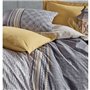 Parure de lit - 1 housse de couette 220 x 240 cm + 2 taies d'oreiller 60 x 60 cm - 100% coton ranforcé - Gris