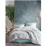 Parure de lit - 1 housse de couette 220 x 240 cm + 2 taies d'oreiller 60 x 60 cm - 100% coton ranforcé - Menthe