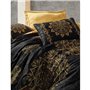 Parure de lit - 1 housse de couette 220 x 240 cm + 2 taies d'oreiller 60 x 60 cm - Satiné 100% coton - Noir
