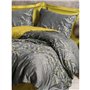 Parure de lit - 1 housse de couette 220 x 240 cm + 2 taies d'oreiller 60 x 60 cm - Satiné 100% coton - Anthracite