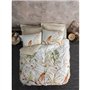 Parure de lit - 1 housse de couette 220 x 240 cm + 2 taies d'oreiller 60 x 60 cm - Satiné 100% coton - Beige