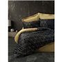 Parure de lit - 1 housse de couette 220 x 240 cm + 2 taies d'oreiller 60 x 60 cm - 100% coton ranforcé - Noir