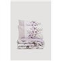 Parure de lit - 1 housse de couette 220 x 240 cm + 2 taies d'oreiller 60 x 60 cm - 100% coton ranforcé - Lilas