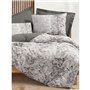 Parure de lit - 1 housse de couette 220 x 240 cm + 2 taies d'oreiller 60 x 60 cm - 100% coton ranforcé - Brun