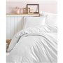 Parure de lit - 1 housse de couette 220 x 240 cm + 2 taies d'oreiller 60 x 60 cm - Satiné 100% coton - Blanc