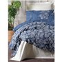 Parure de lit - 1 housse de couette 220 x 240 cm + 2 taies d'oreiller 60 x 60 cm - 100% coton ranforcé - Bleu