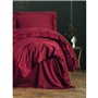 Parure de lit - 1 housse de couette 220 x 240 cm + 2 taies d'oreiller 60 x 60 cm - Satiné 100% coton - Rouge