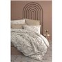 Parure de lit - 1 housse de couette 220 x 240 cm + 2 taies d'oreiller 60 x 60 cm - 100% coton ranforcé - Beige