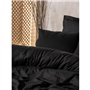 Parure de lit - 1 housse de couette 220 x 240 cm + 2 taies d'oreiller 60 x 60 cm - 100% coton ranforcé - Noir