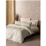 Parure de lit - 1 housse de couette 220 x 240 cm + 2 taies d'oreiller 60 x 60 cm - 100% coton ranforcé - Creme