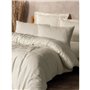 Parure de lit - 1 housse de couette 220 x 240 cm + 2 taies d'oreiller 60 x 60 cm - 100% coton ranforcé - Creme