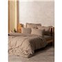 Parure de lit - 1 housse de couette 220 x 240 cm + 2 taies d'oreiller 60 x 60 cm - 100% coton ranforcé - Vison