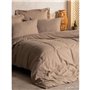 Parure de lit - 1 housse de couette 220 x 240 cm + 2 taies d'oreiller 60 x 60 cm - 100% coton ranforcé - Vison