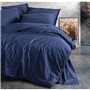 Parure de lit - 1 housse de couette 220 x 240 cm + 2 taies d'oreiller 60 x 60 cm - 100% coton ranforcé - Bleu