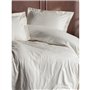 Parure de lit - 1 housse de couette 220 x 240 cm + 2 taies d'oreiller 60 x 60 cm - Satiné 100% coton - Écru