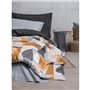 Parure de lit - 1 housse de couette 220 x 240 cm + 2 taies d'oreiller 60 x 60 cm - 100% coton ranforcé - Gris