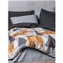 Parure de lit - 1 housse de couette 220 x 240 cm + 2 taies d'oreiller 60 x 60 cm - 100% coton ranforcé - Gris