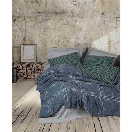 Parure de lit - 1 housse de couette 220 x 240 cm + 2 taies d'oreiller 60 x 60 cm - 50% coton