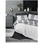 Parure de lit - 1 housse de couette 220 x 240 cm + 2 taies d'oreiller 60 x 60 cm - 100% coton ranforcé - Anthracite