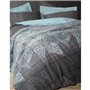 Parure de lit - 1 housse de couette 220 x 240 cm + 2 taies d'oreiller 60 x 60 cm - 100% coton ranforcé - Anthracite