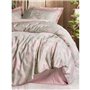 Parure de lit - 1 housse de couette 220 x 240 cm + 2 taies d'oreiller 60 x 60 cm - Satiné 100% coton - Poudre
