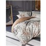 Parure de lit - 1 housse de couette 220 x 240 cm + 2 taies d'oreiller 60 x 60 cm - Satiné 100% coton - Gris